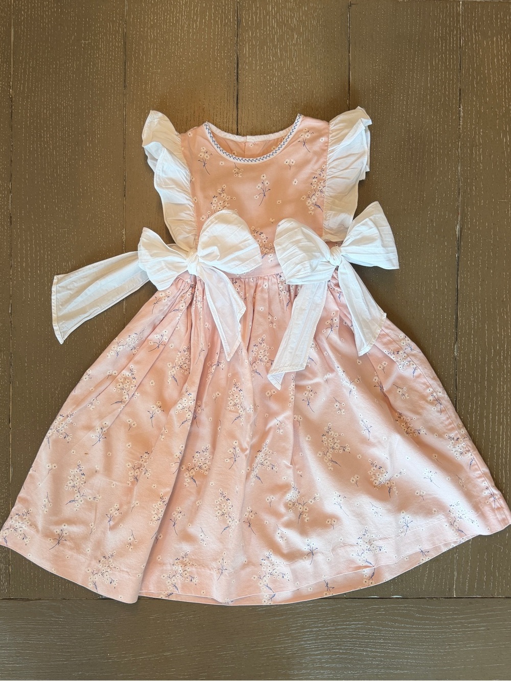 Sophie & Lucas Girls’ Preppy Pink Floral Cotton Summer Dress • Size Small (6)